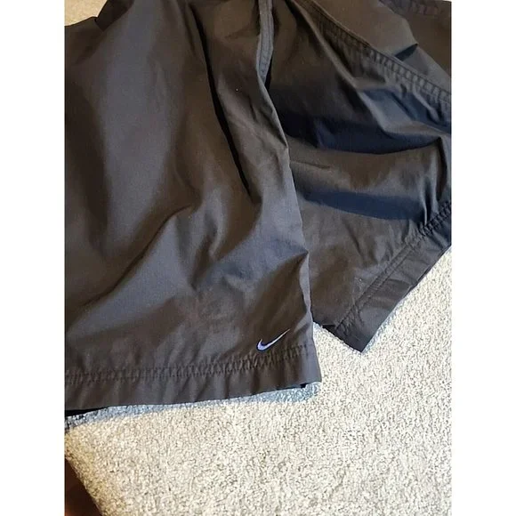 Nike Cargo Pants Mens L Mesh Lined Black Tag Red Swoosh Blue Swoosh Leg Y2k Vntg